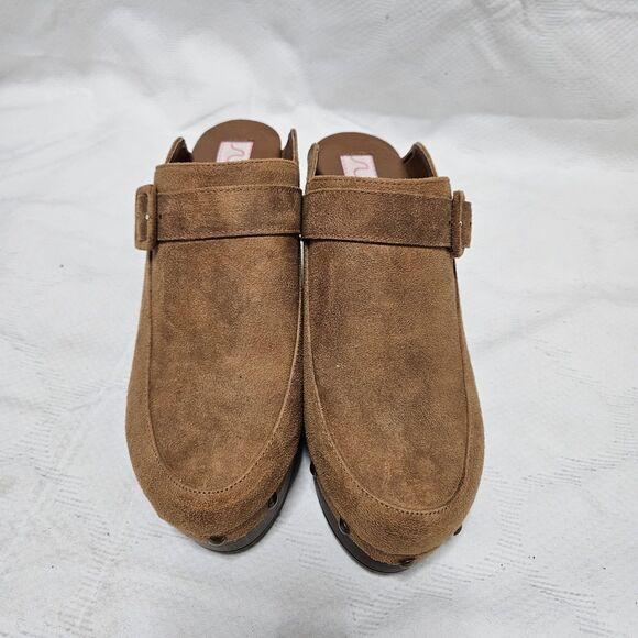 Sugar J-Honey Oiled Fabric Studded Clogs Women’s 8M Brown Mules Block Heel EUC - Picture 7 of 9